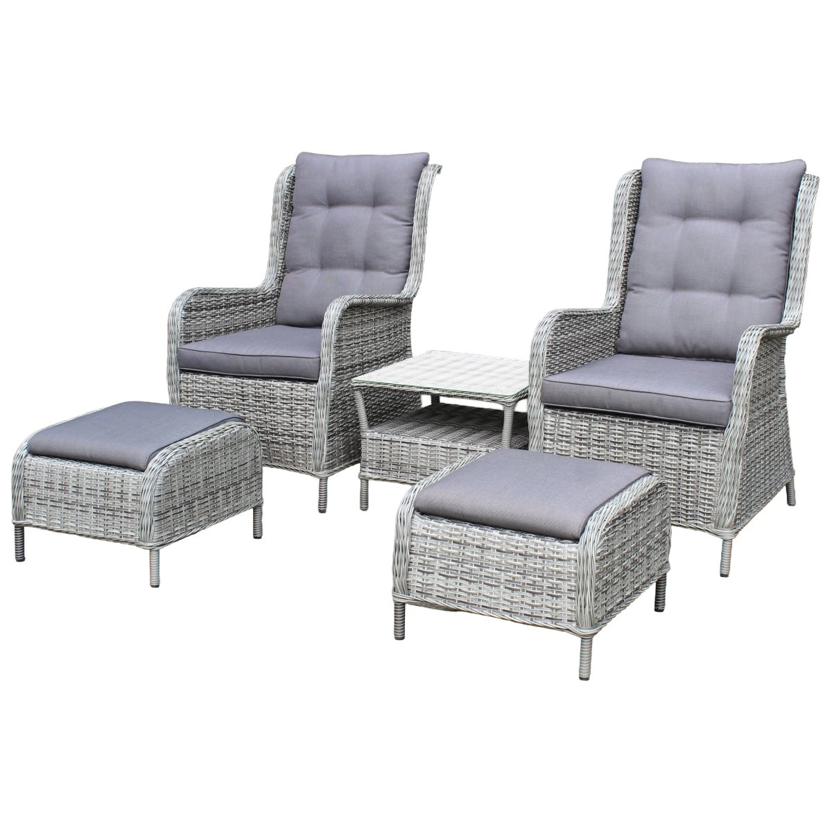 Garden set table with 2 lounge