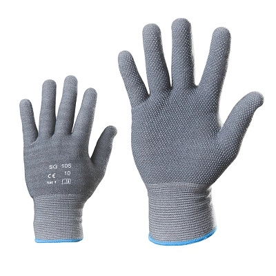 Gloves knitted with PVC microfiber. 10