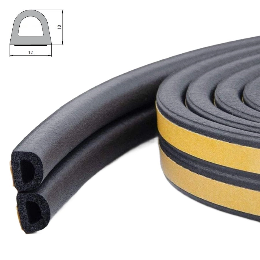 Sealing rubber double D profile 10x12mm