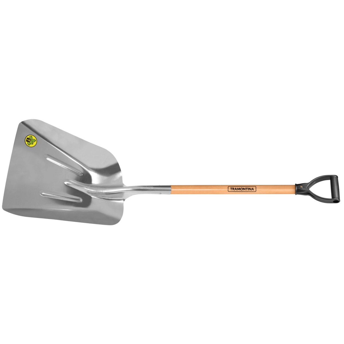 Snow shovel aluminium with wooden handle