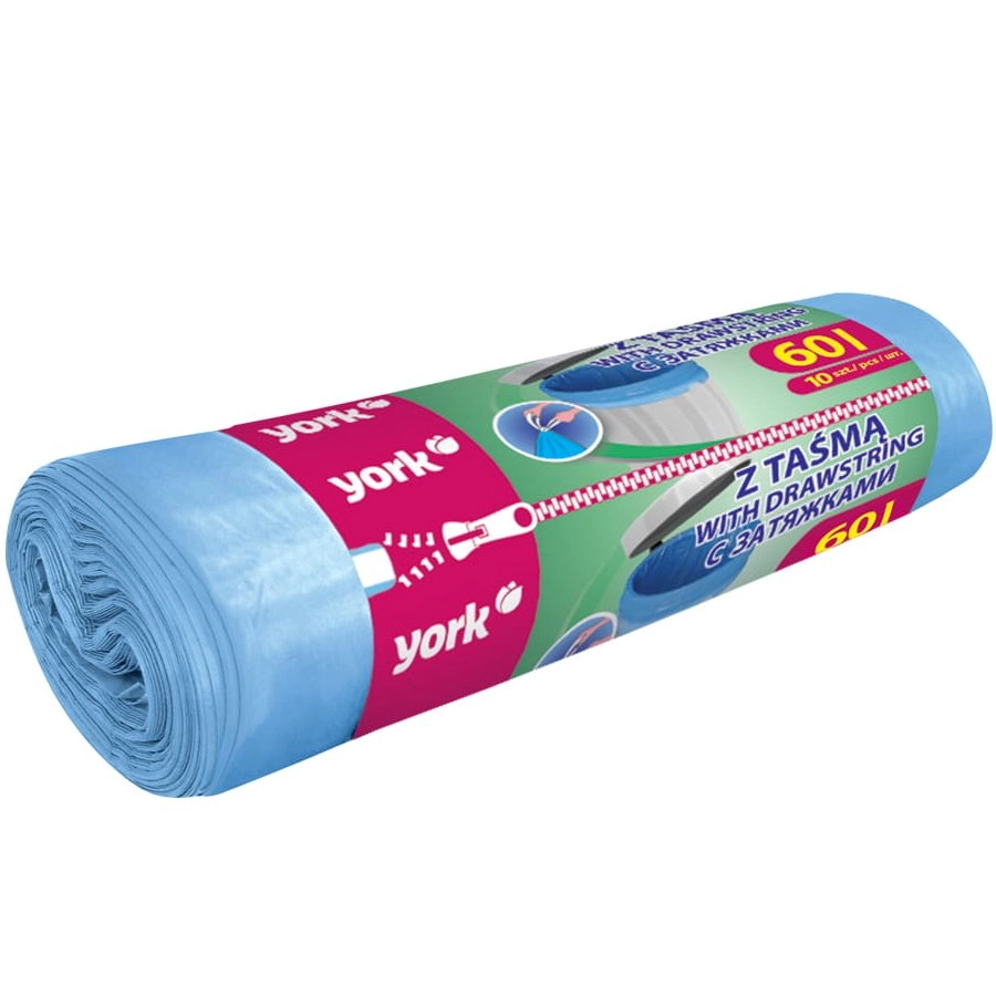 Garbage bags with string 60L 10pcs