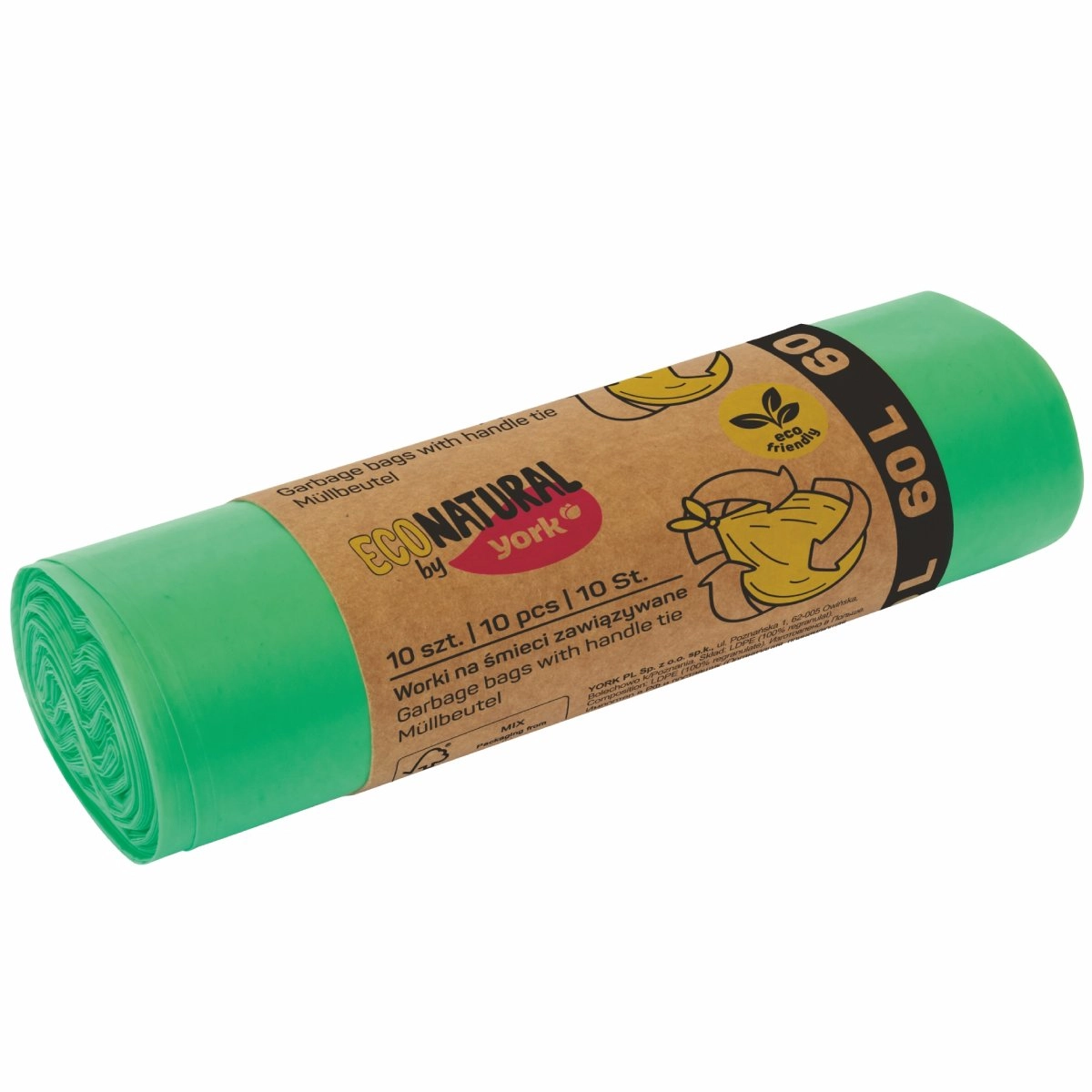 Garbage bags with string 60L 10pcs