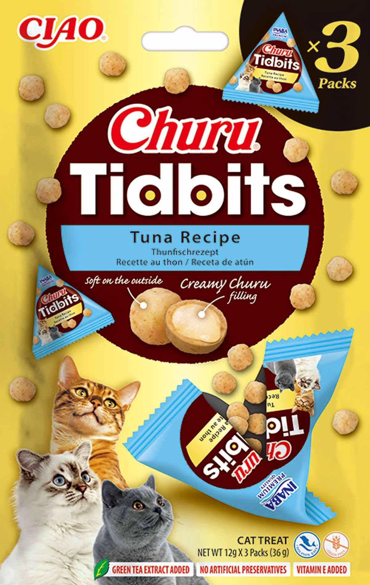 INABA CAT CHURU TIDBITS 3P TUNA