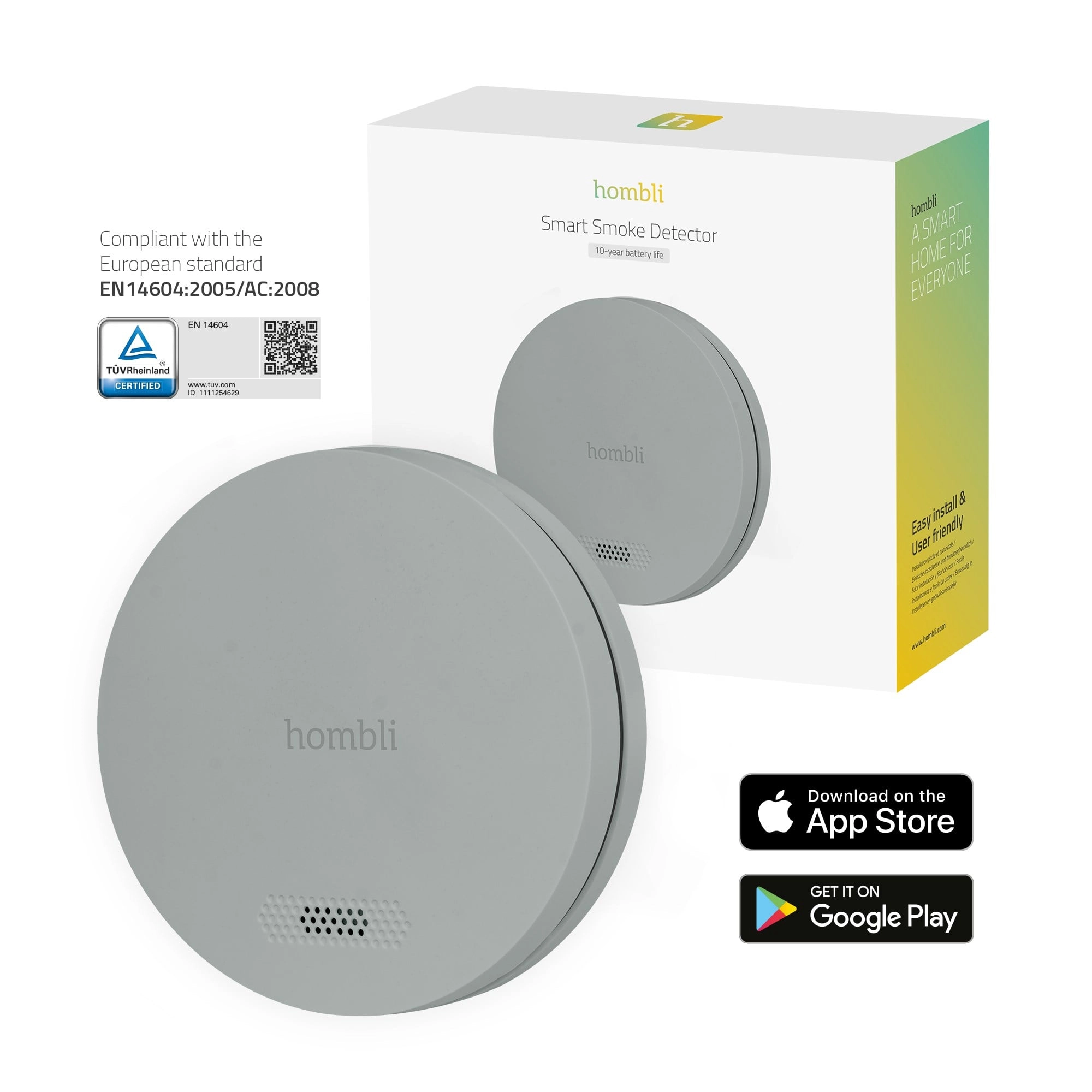Hombli Smart Smoke Detector Grey 1208161