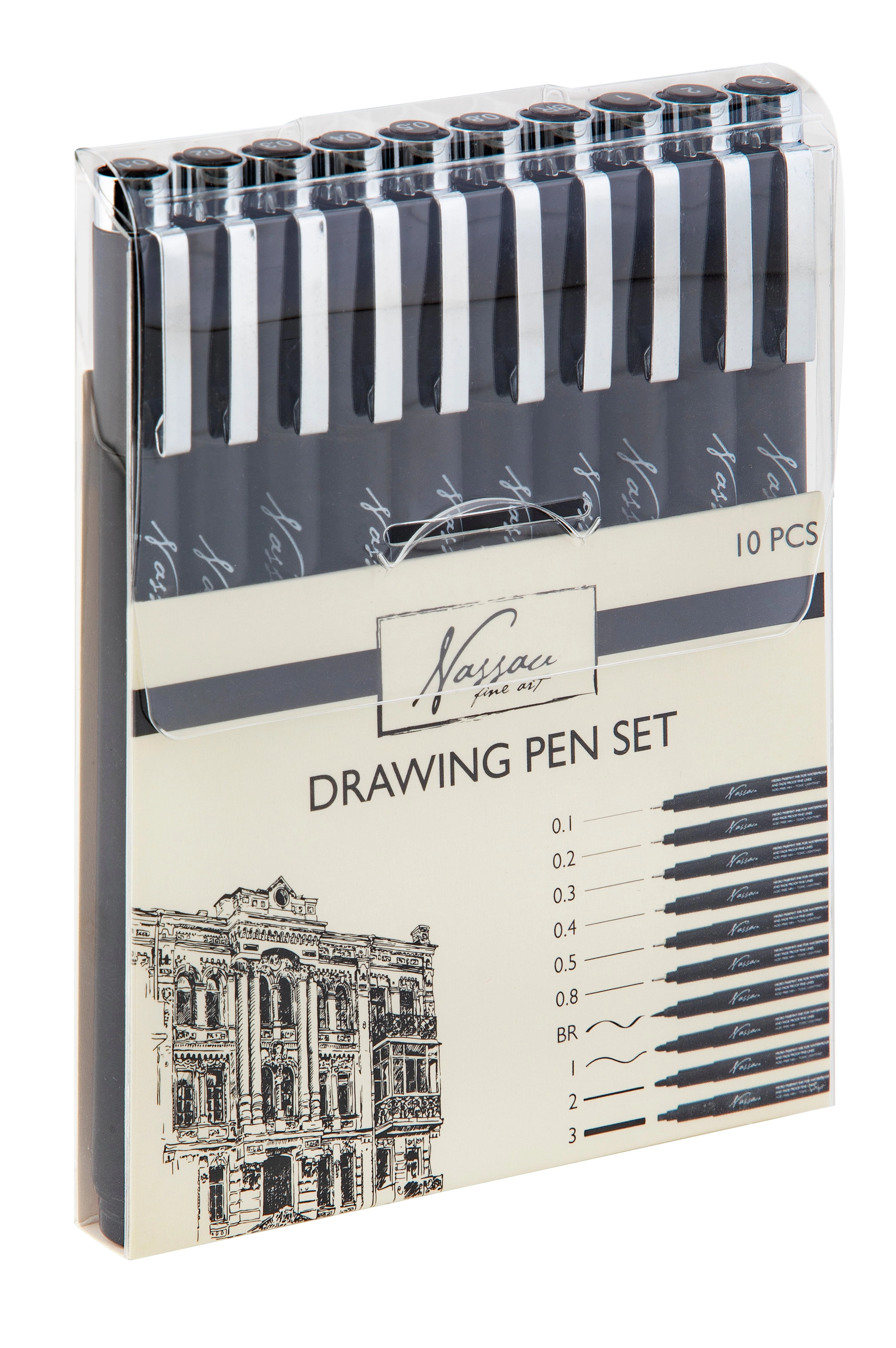 Fineliners pen set 10 pcs 8720257110483