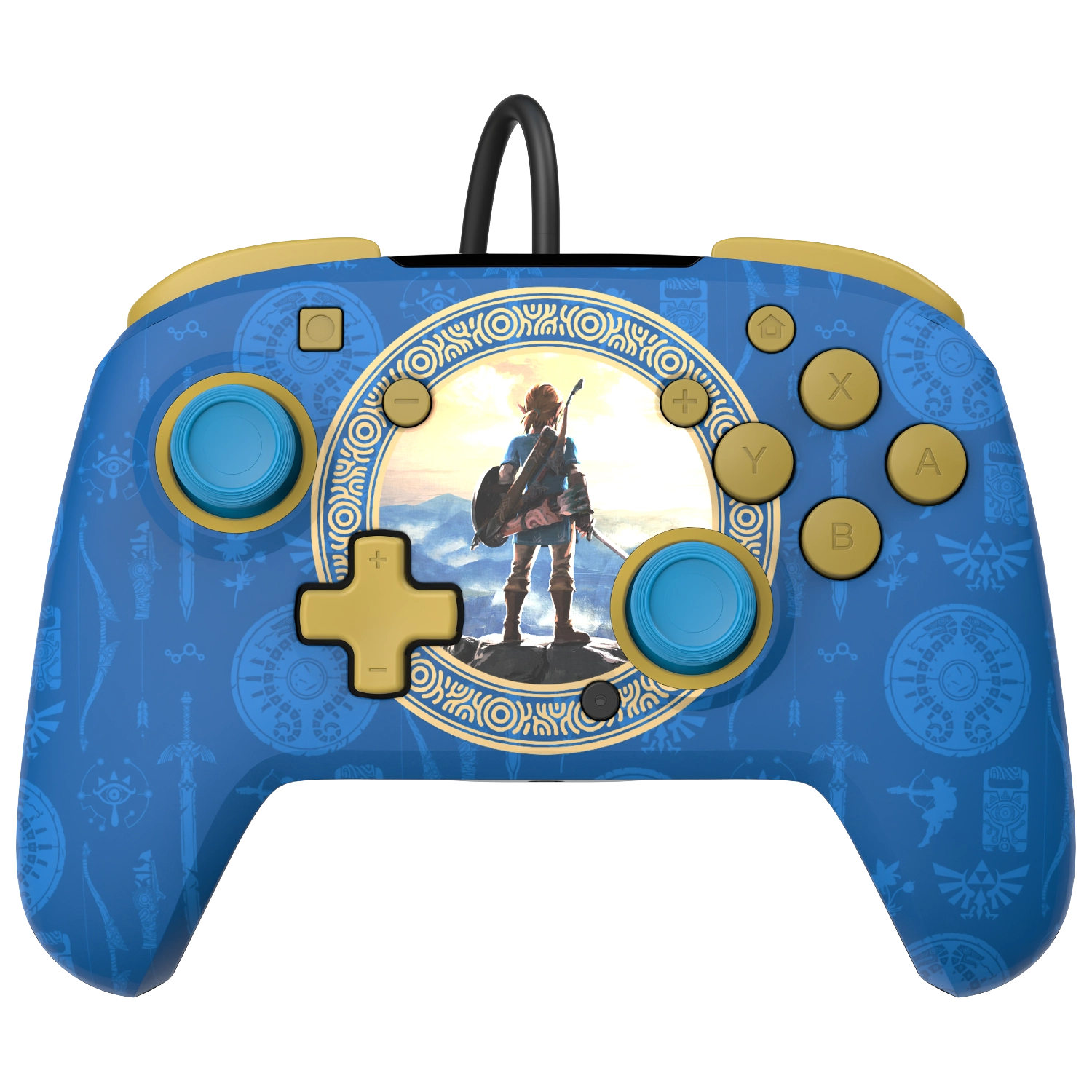 PDP Rematch: Hyrule Blue Zils USB Spēļu paliktnis Analogā / digitālā Nintendo Switch, Nintendo Switch Lite, Nintendo Switch OLED