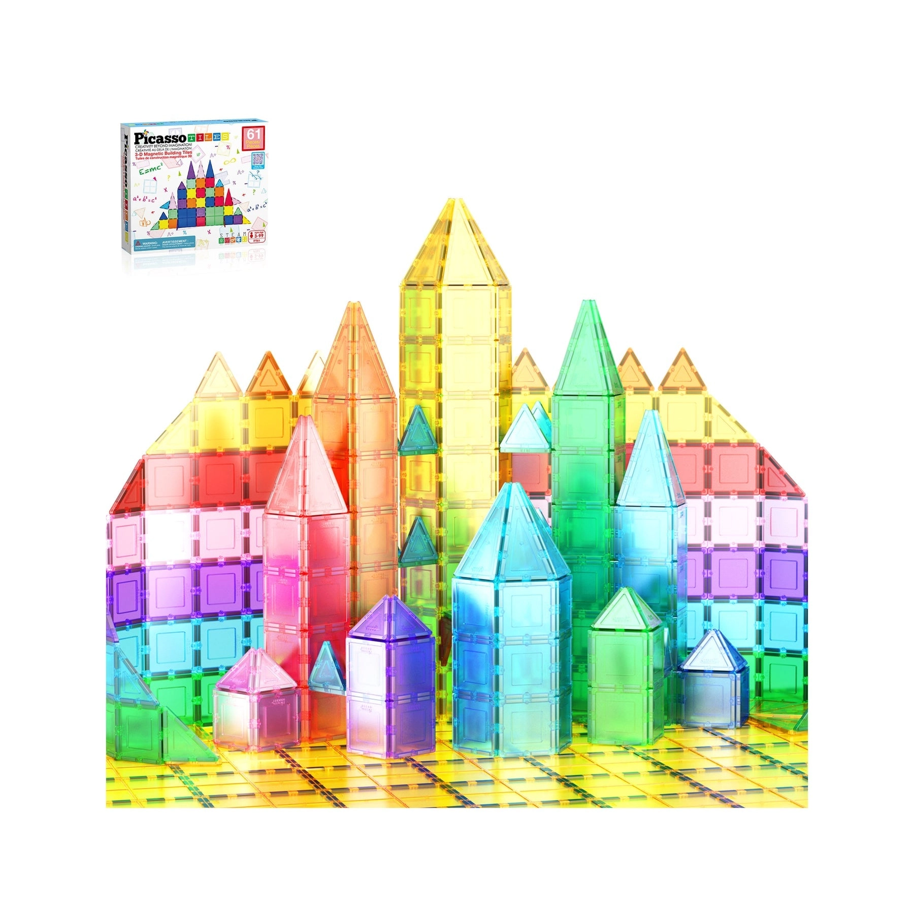 PicassoTiles Magnetic Tiles set 61 pcs