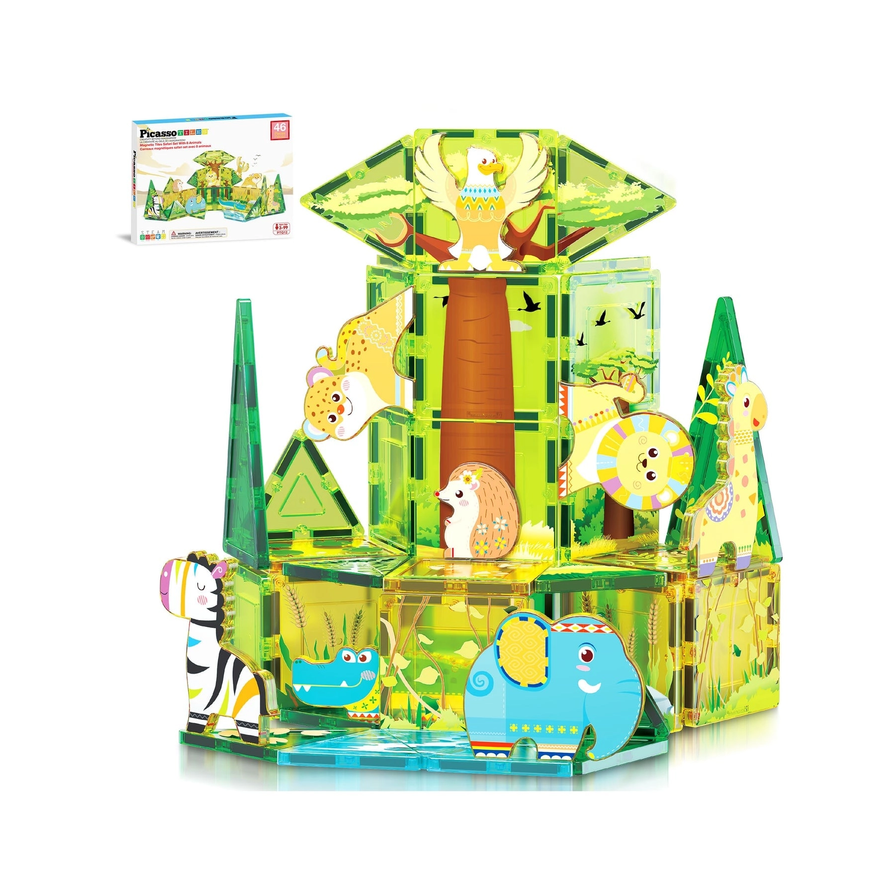 PicassoTiles Safari 46pcs magnetic set with