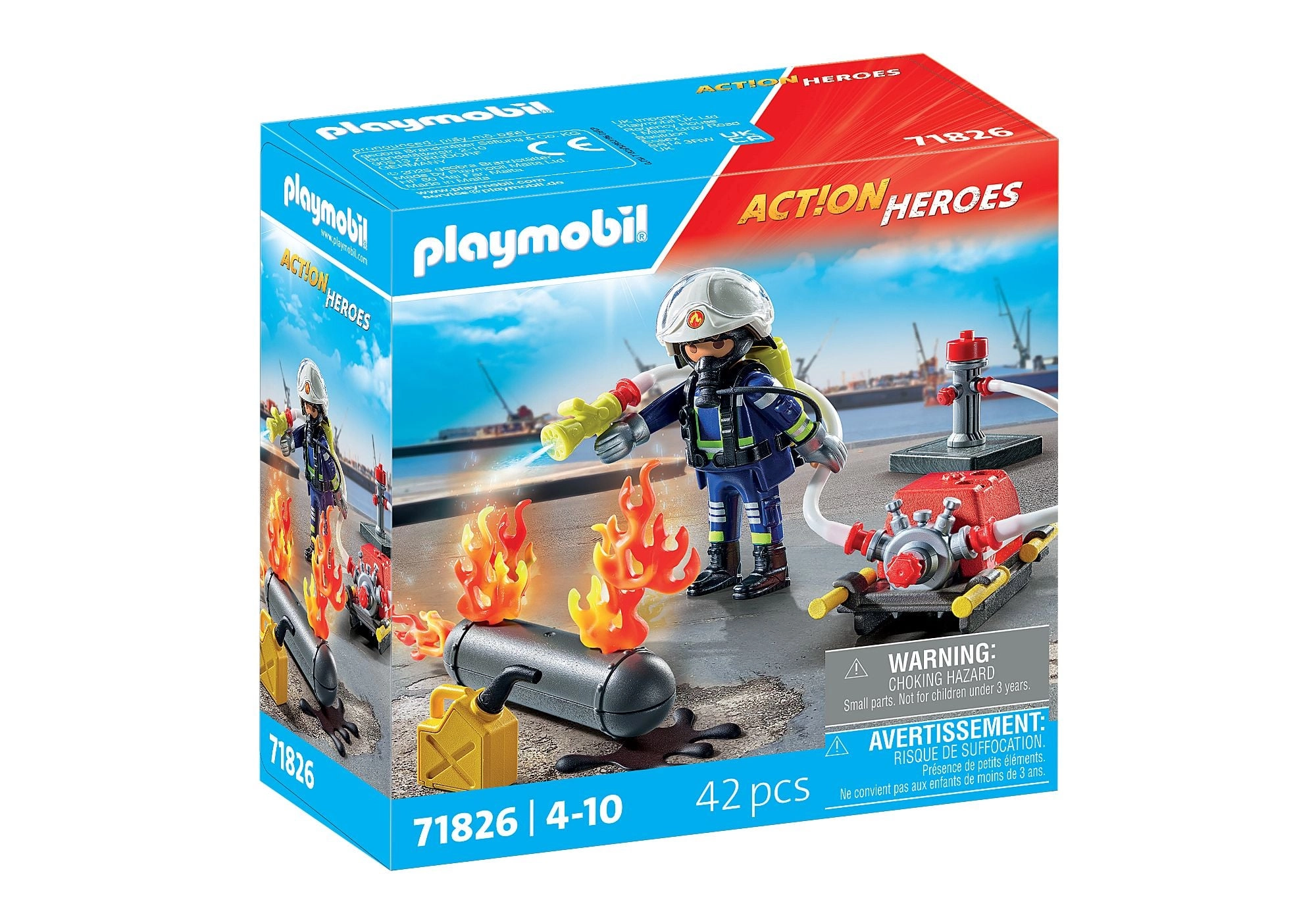 Playmobil PLM POMPIER POMPE RESERVOIR ENFLAMME