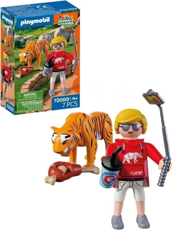 Playmobil zoo tiger and visitors 72089