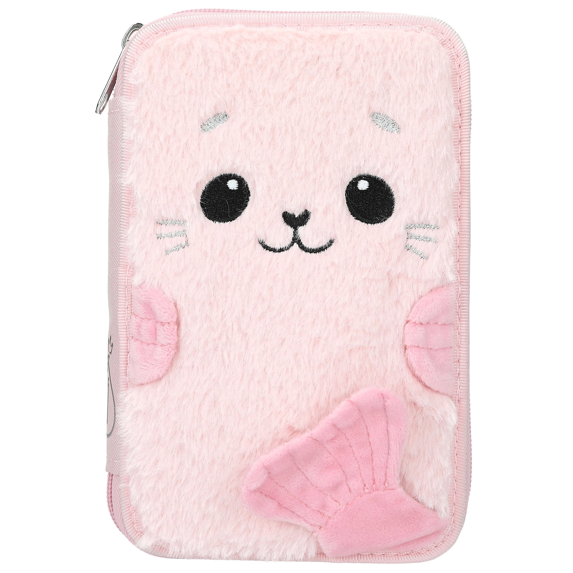 2-compartment pencil case with accessories plush
