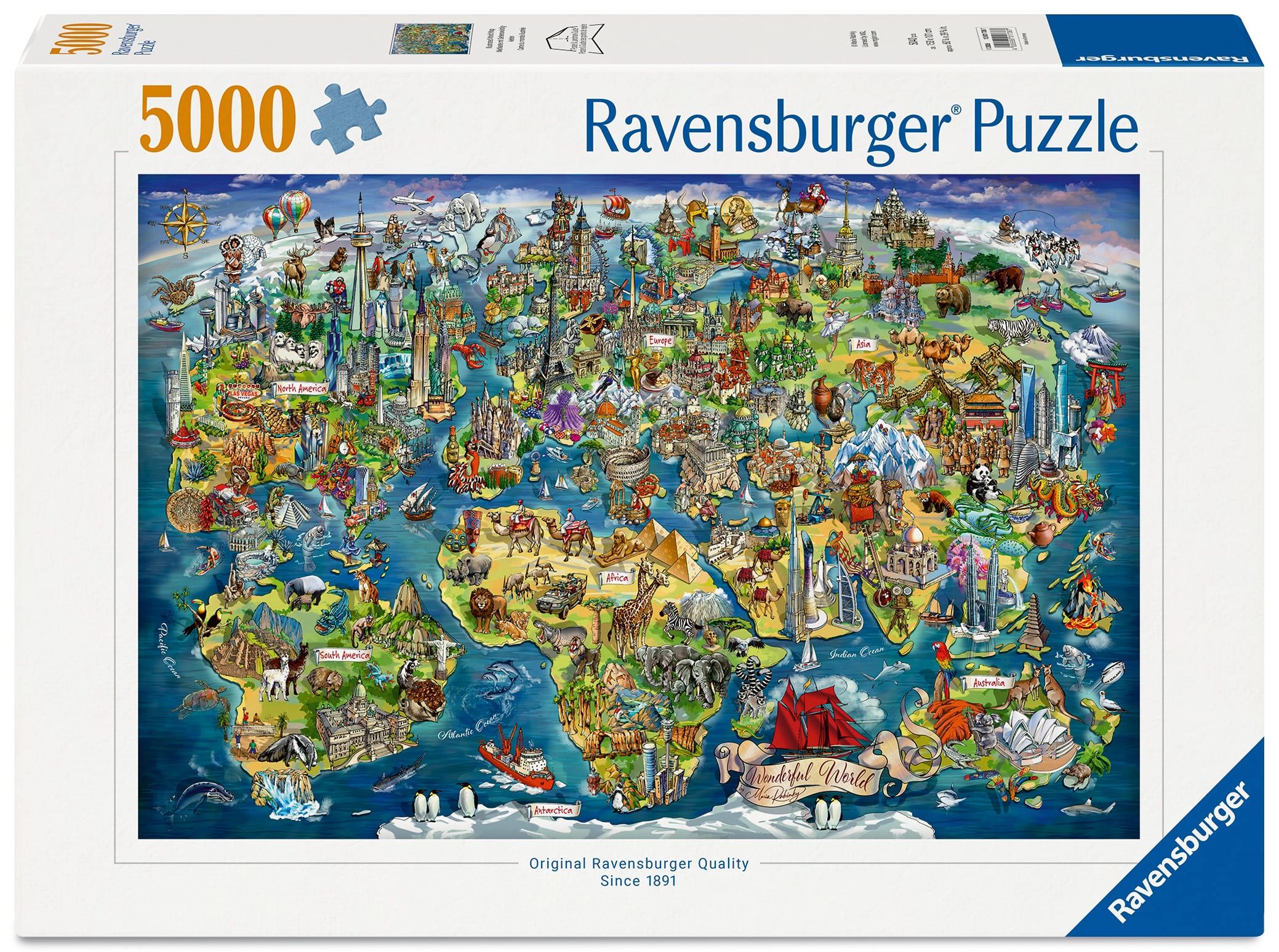 Puzzle 5000 Illustrated World Map 12001738
