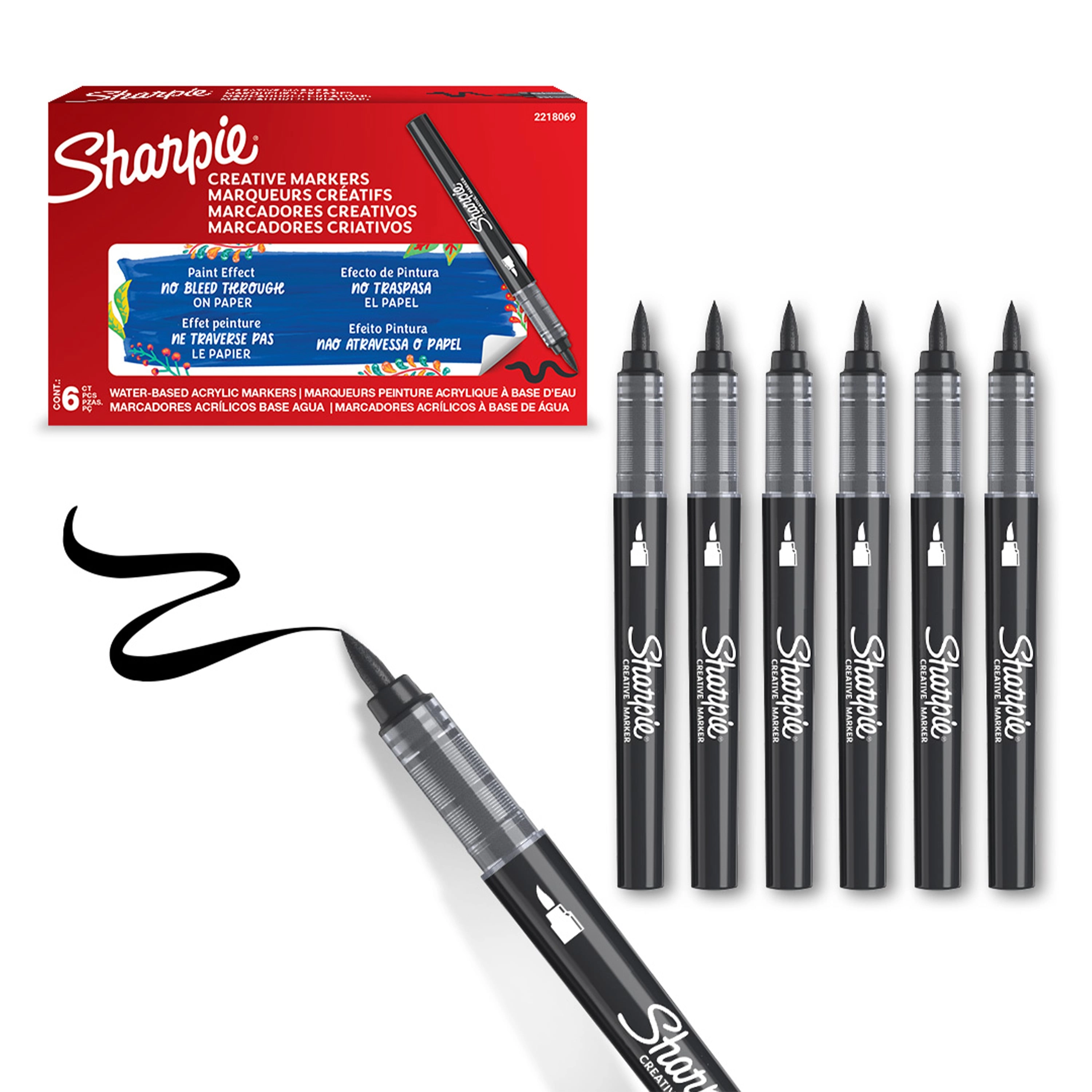 Black acrylic markers (6 pcs) 1289428