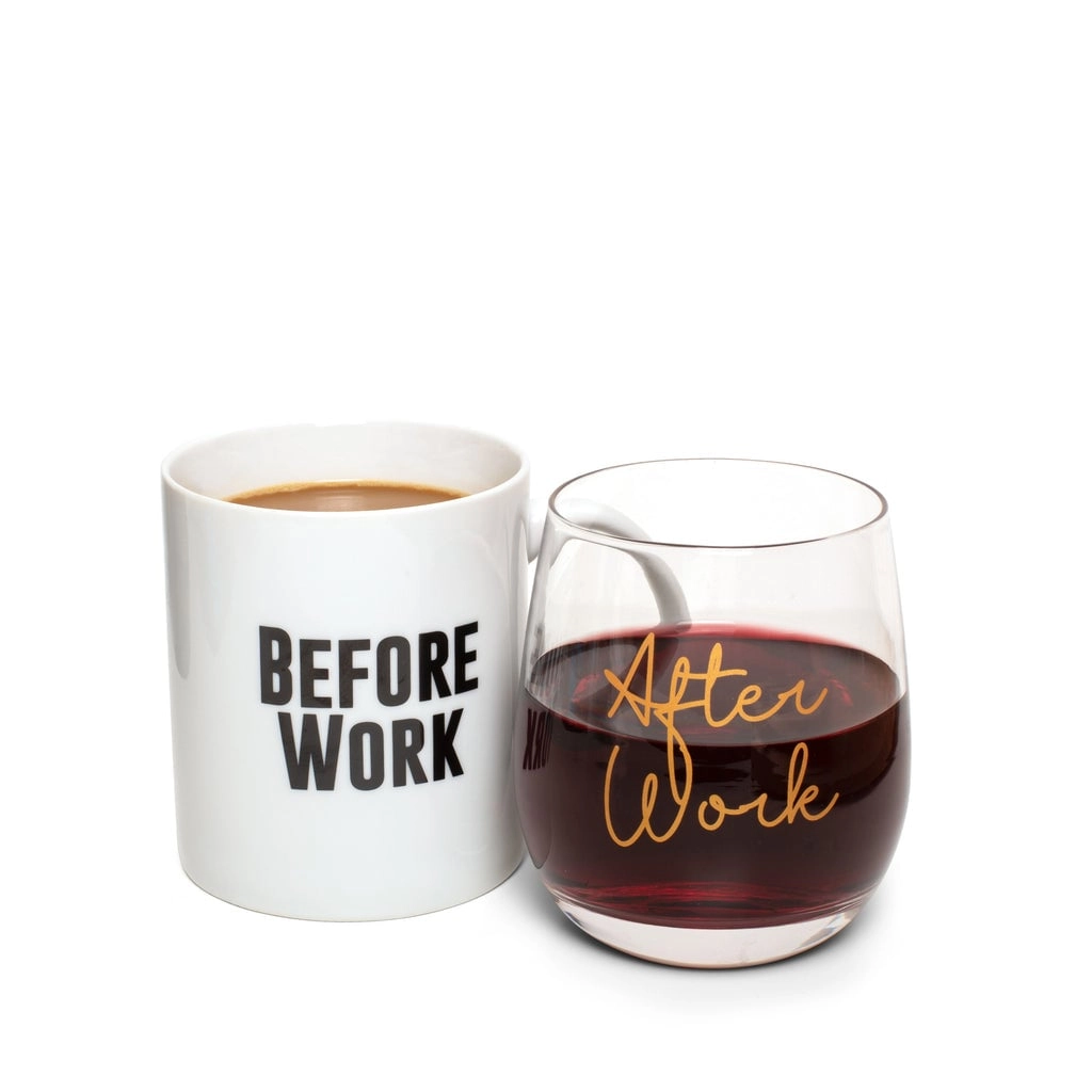 Before Work  After Work Mug  Wine