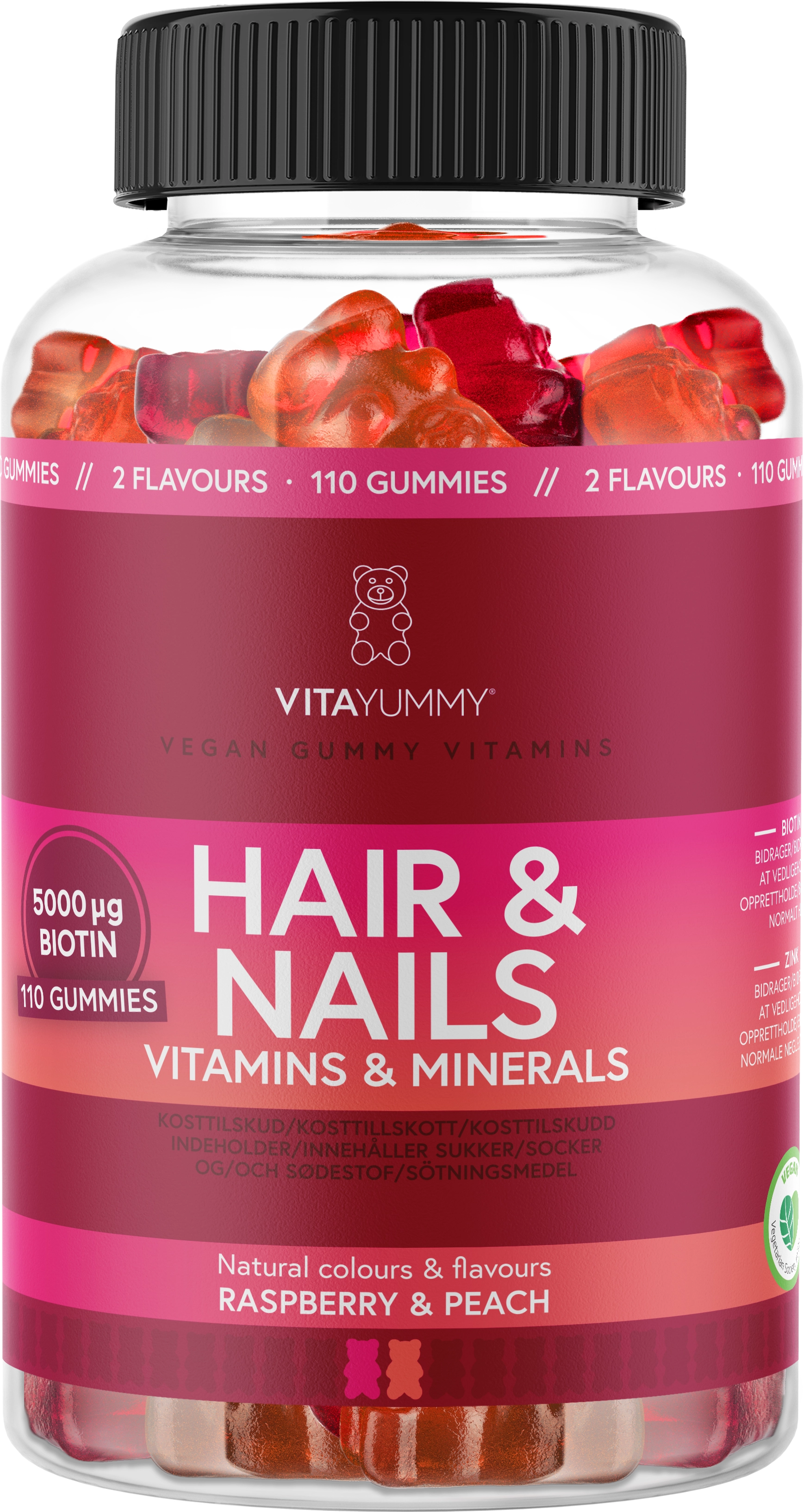 VitaYummy - Hair Nails Rasberry/Peach 110