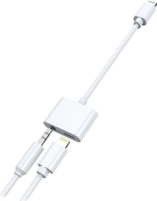 2GO Audio-Charging-Adapter Stereo Lightning 10cm weiß