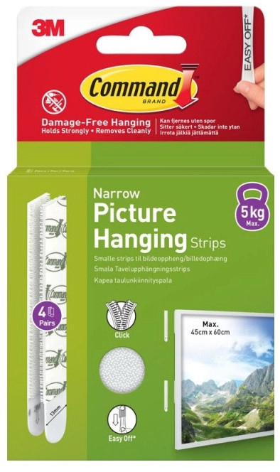 3M Command Strips Narrow 4pcs white