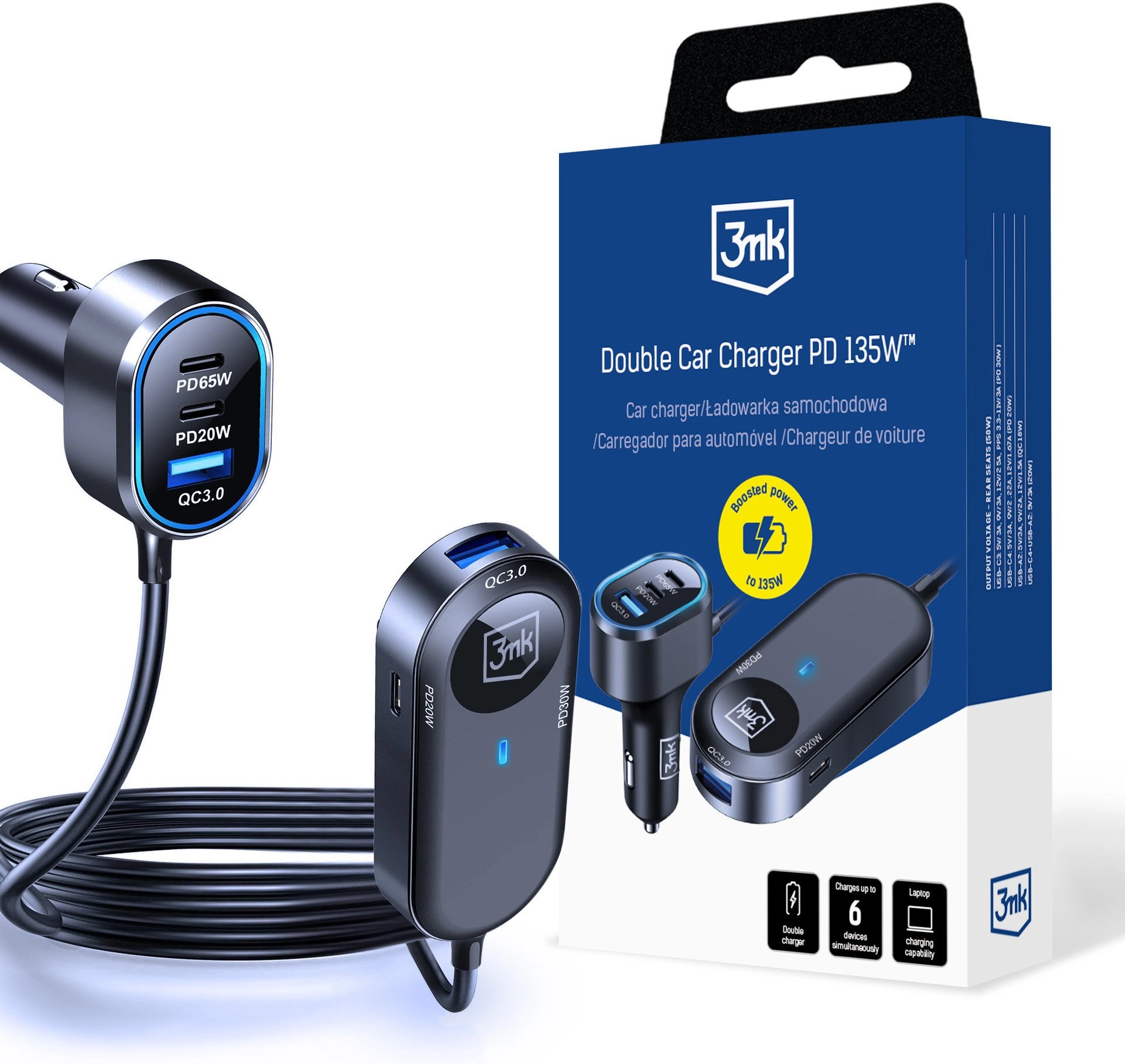 Accessories - 3mk Double Car Charger