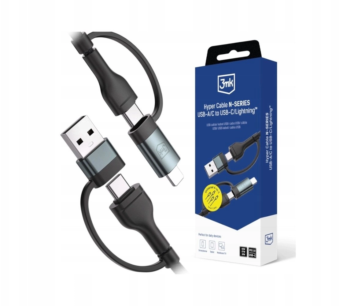 Kabel USB 3MK USB-A + USB-C