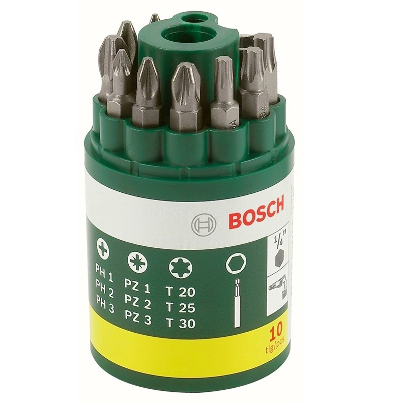 SCREWDRIVER BIT SET 10PCS BOSCH (