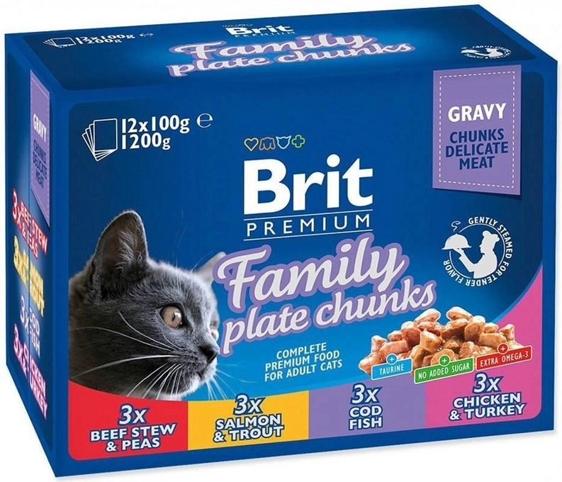 CANNED FOOD CAT BRIT PREMIUM 12X100G