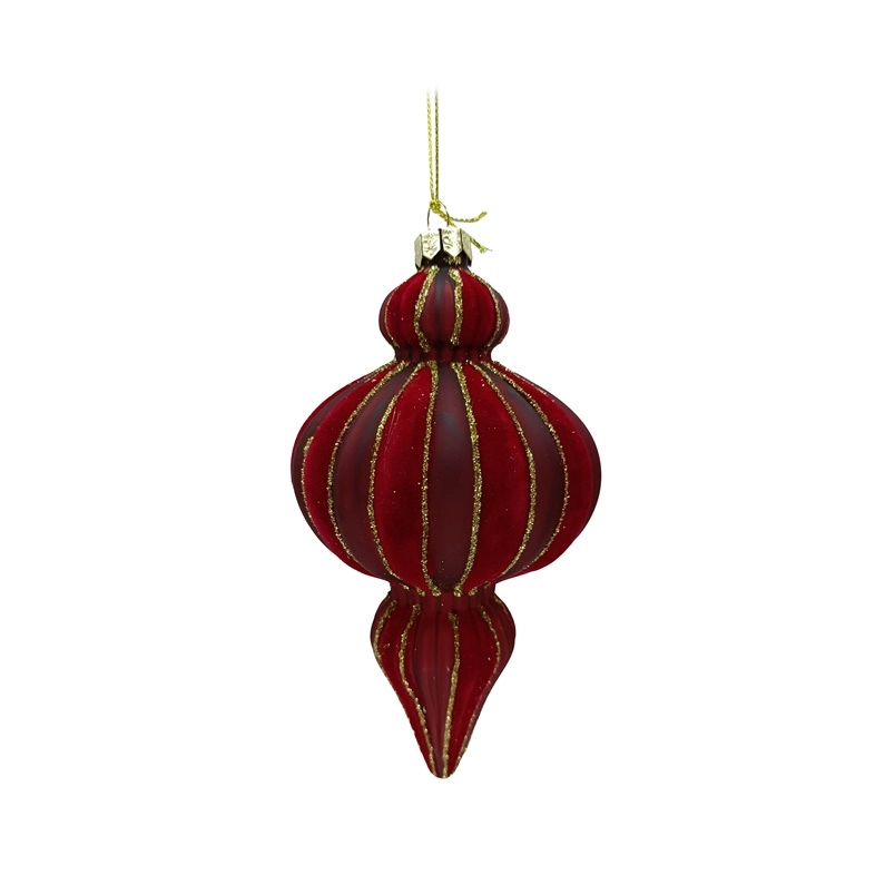 TFT Ornament glass red 9X15.5CM