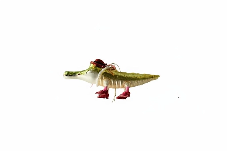 Crocodile Creek ORNAMENT GLASS CROCODILE 18X7