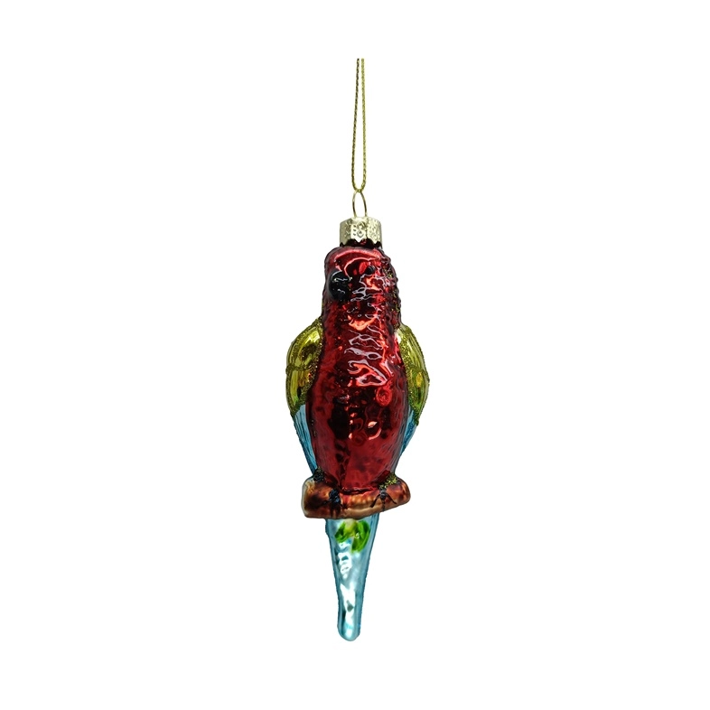 TFT ORNAMENT GLASS PARROT 4.5X13CM