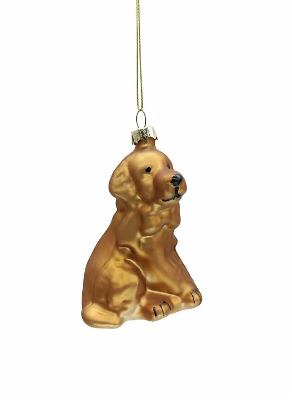 TFT ORNAMENT GLASS DOG 6.3X9CM