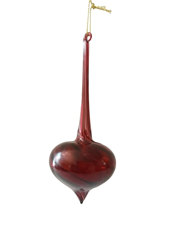 TFT ORNAMENT GLASS RED 6X14.4CM