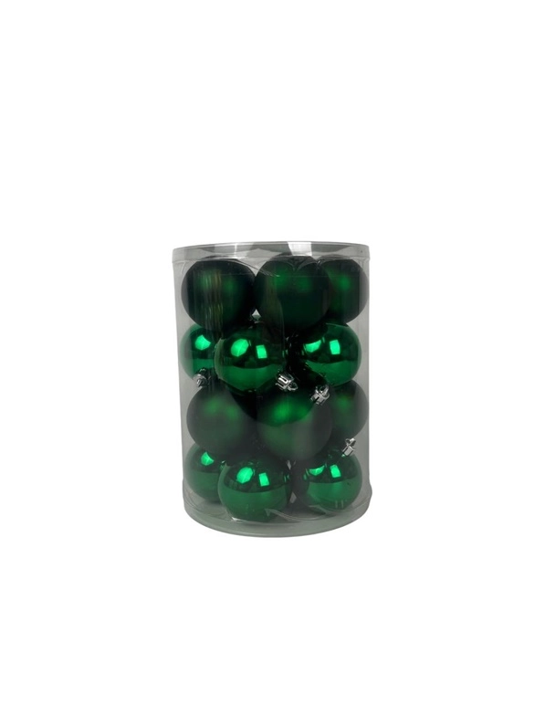 BAUBLES GLASS CHRISTMAS GREEN D6CM 20PCS