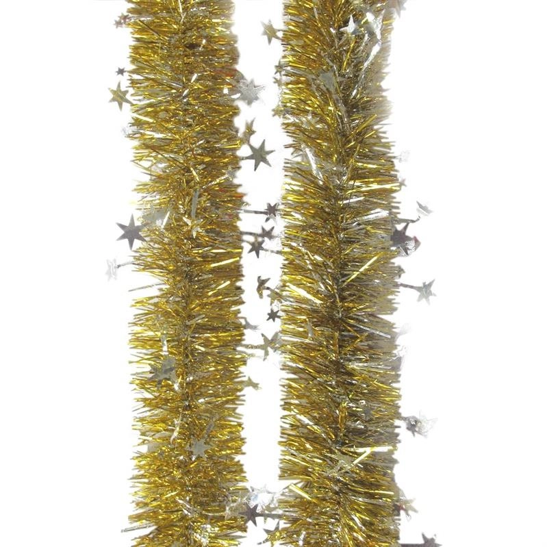TINSEL GARLAND SY17MT-064 GOLD 14CM 2M