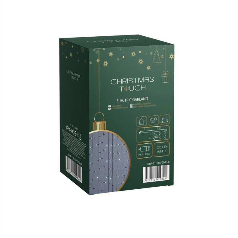 GARLAND CURTAIN 200LED 2X2M COLD WH