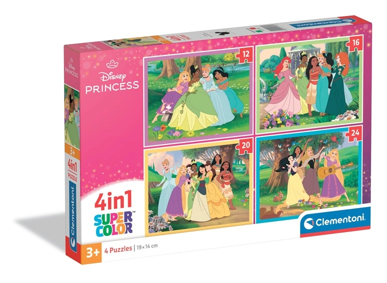 CLE puzzle 4w1 SuperKolor Disney Princess