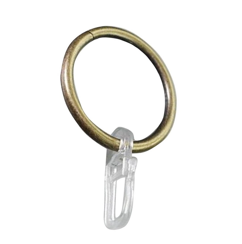 CURTAIN RINGS WITH HOOKS GOLD D19