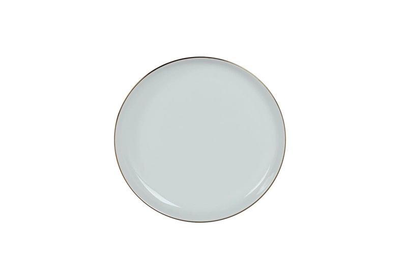 PLATE WITH GOLD RIM WHITE 19CM