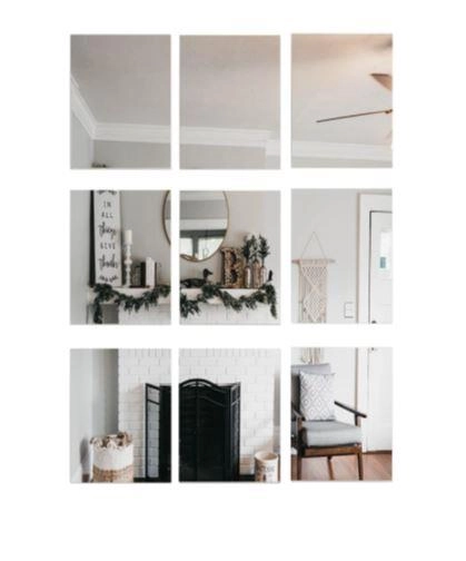 MIRRORS SET SQUARE 21X30X3 CM 9PCS
