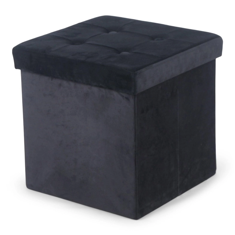 POUF MATEO TUFTING 38X38X38CM BLACK 53000012727