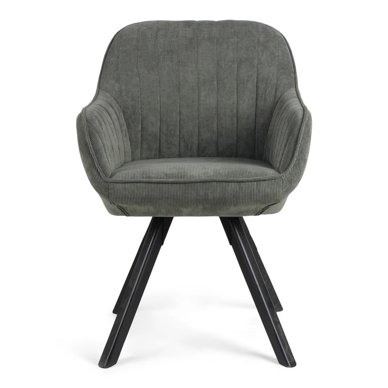 BAGO DINING CHAIR MOSS GREEN/WOOD LEGS