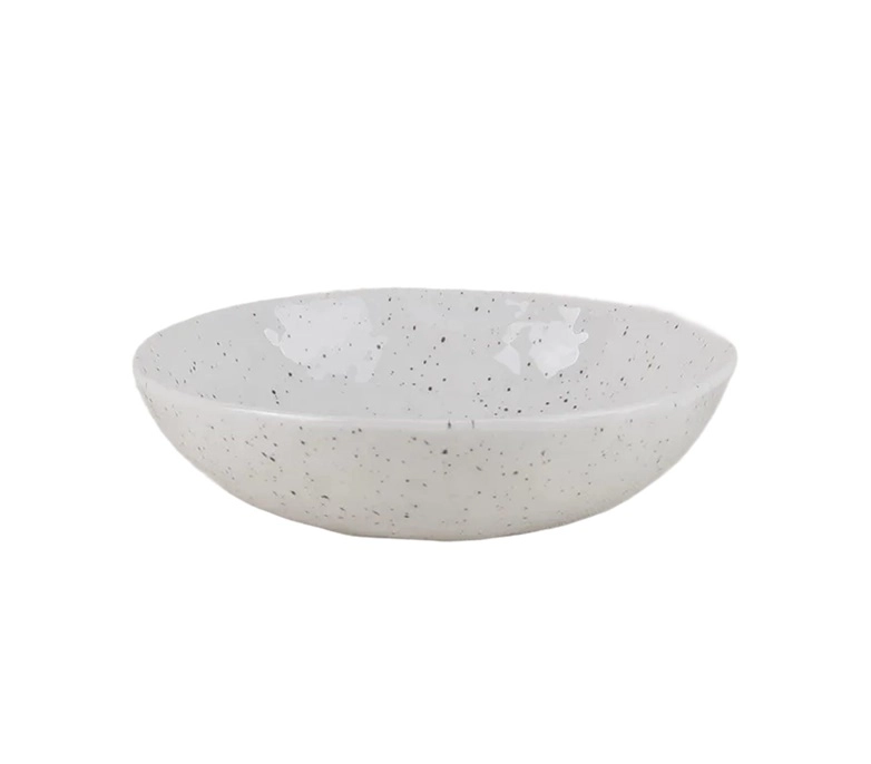 BOWL 20.5CM WHITE DOTS STRACCIATELLA