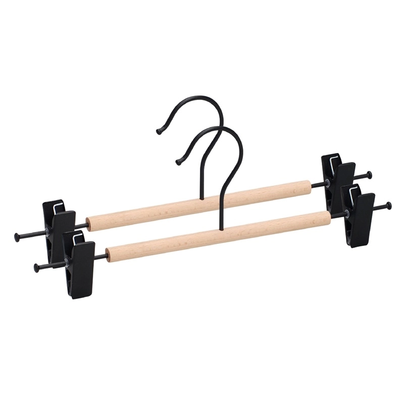 METAL HANGER WOOD ROUND BAR BLACK
