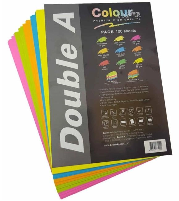 DOUBLE A PAPER RAINBOW 100 SHEETS