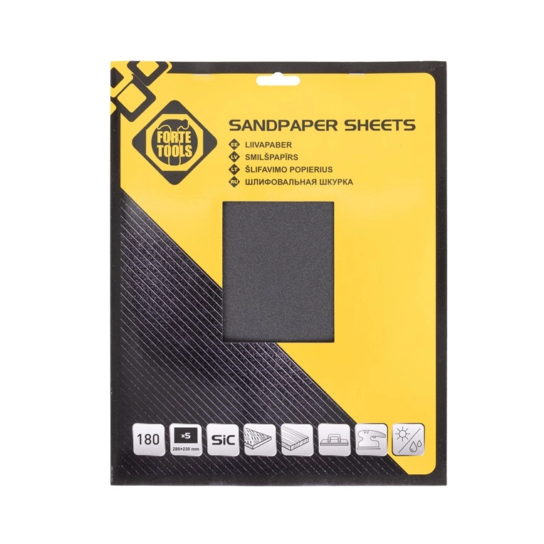 SAND PAPER MET NO180 230X280 5PCS