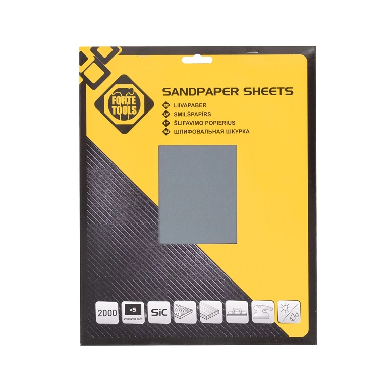 SAND PAPER MET NO2000 230X280 5PCS