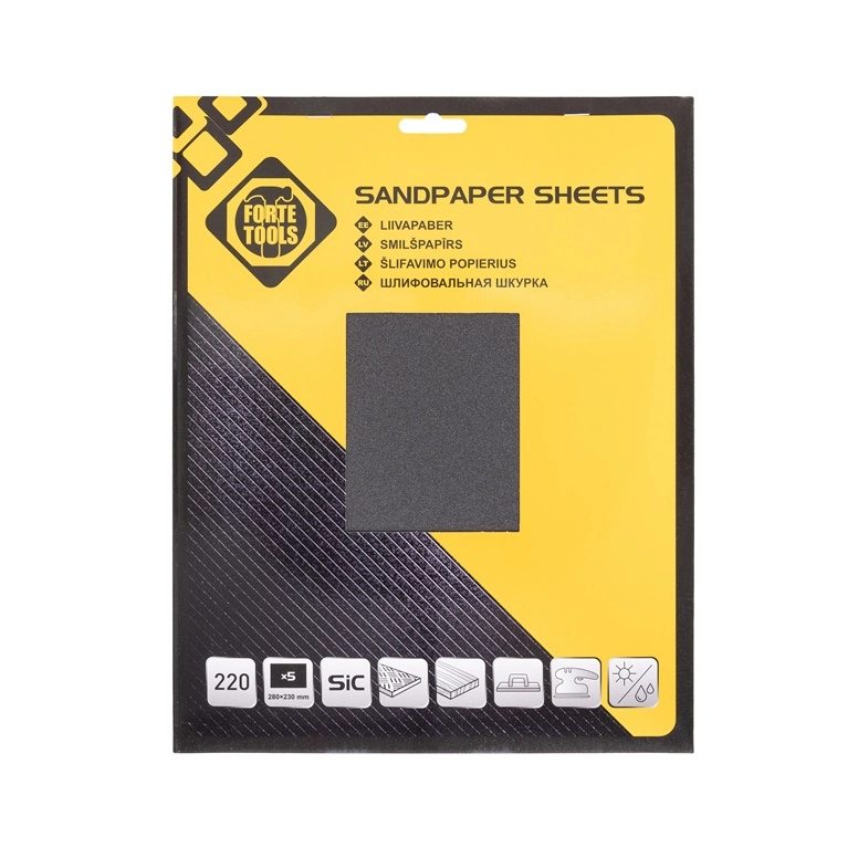 SAND PAPER MET NO220 230X280 5PCS