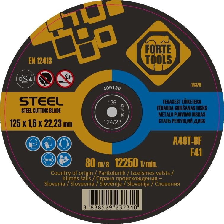 CUTTING DISC FORTE TOOLS 125X1.6X22METAL