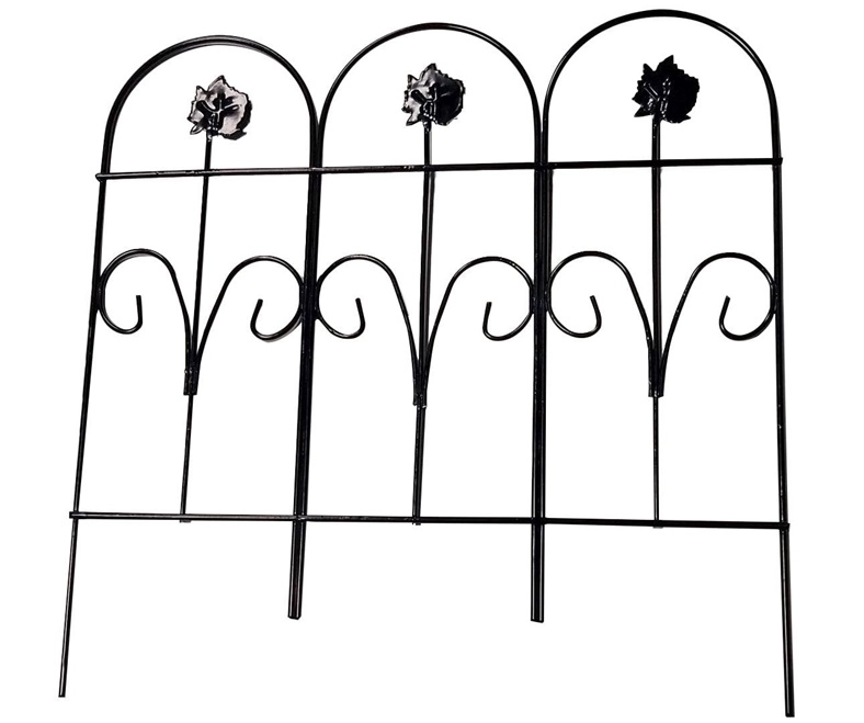 METAL FENCE 30X30CM BLACK WITH LEAF