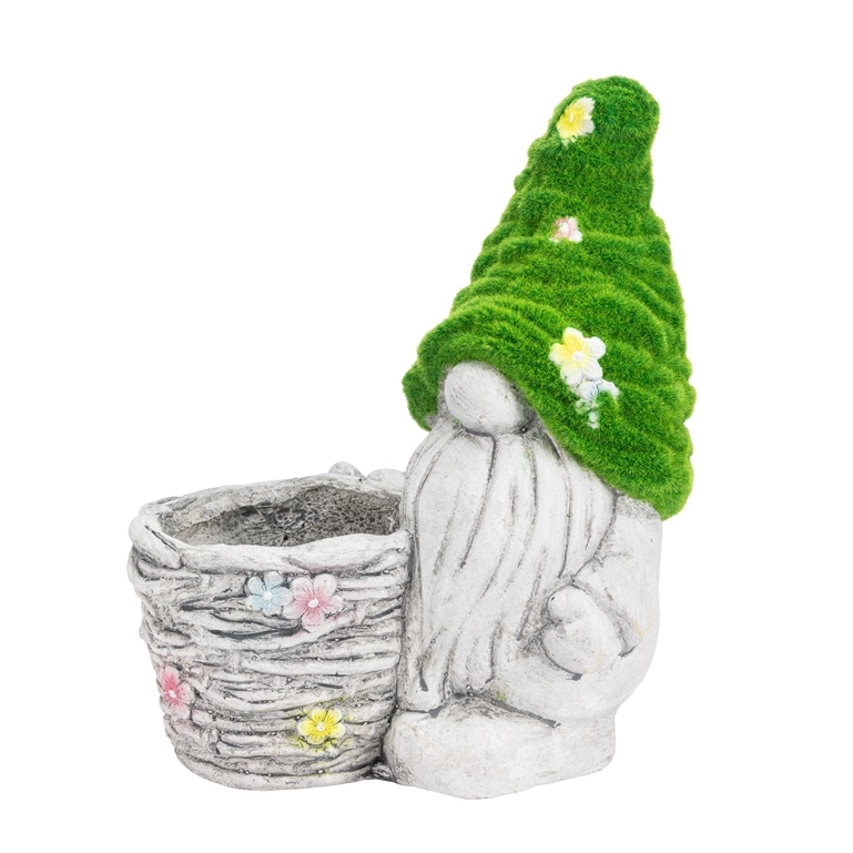 DECORATION GNOME W/ POT GREEN 29