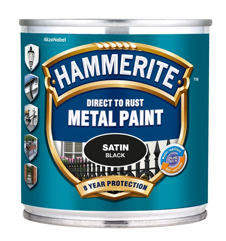 PAINT HAMMERITE SATEEN BLACK 250ML 15088946