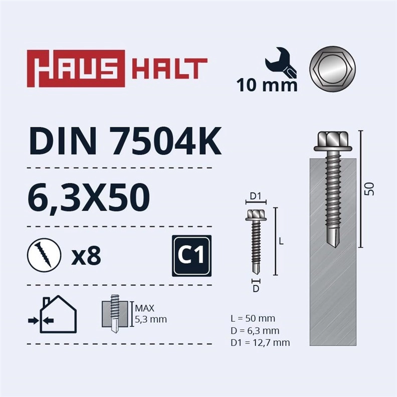 SELF SCREW 6 3X50 DIN7504K ZN